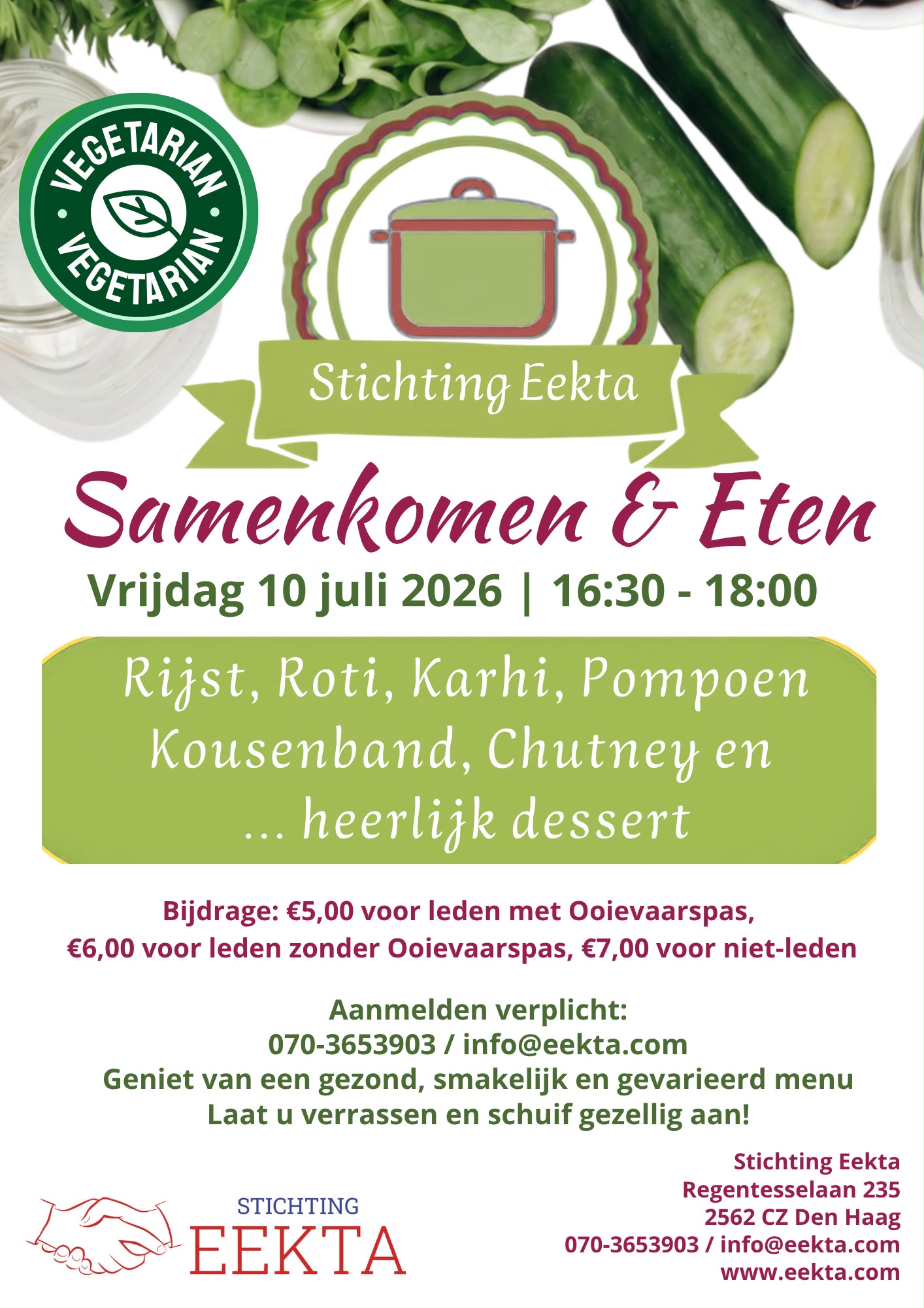Samenkomen & Eten bij Stichting Eekta (10 juli 2026)