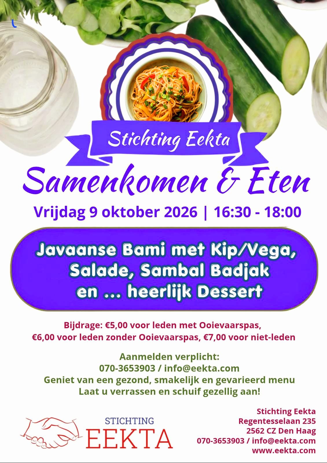 Samenkomen & Eten bij Stichting Eekta (9 okt 2026)
