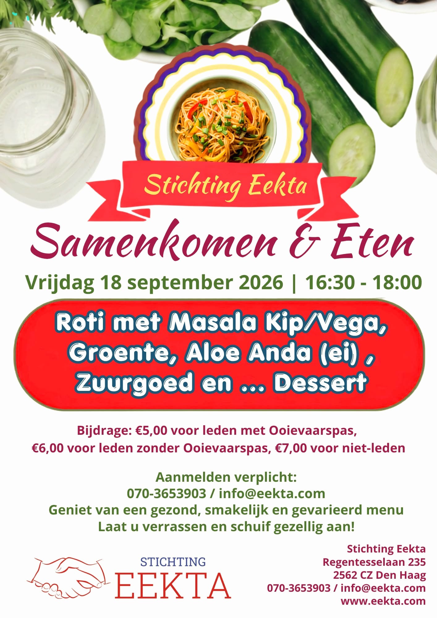 Samenkomen & Eten bij Stichting Eekta (18 sept 2026)