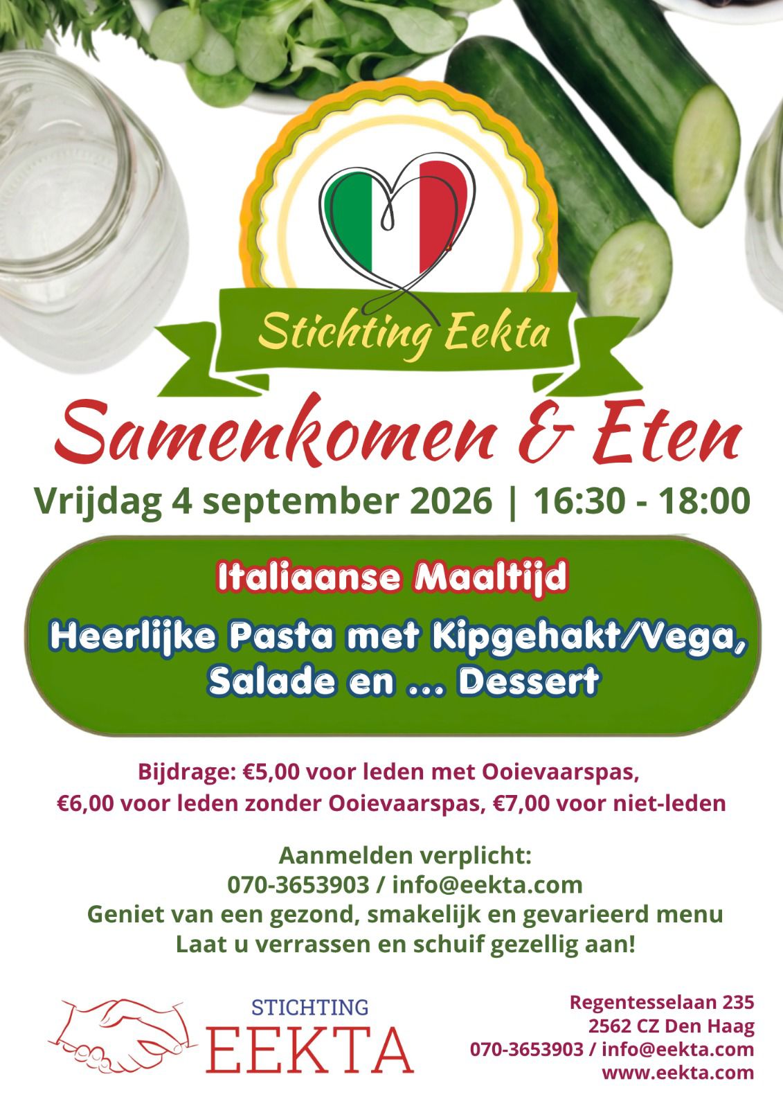 Samenkomen & Eten bij Stichting Eekta (4 sept 2026)