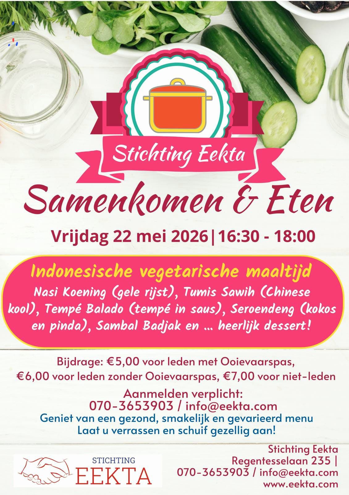 Samenkomen & Eten bij Stichting Eekta (22 mei 2026)