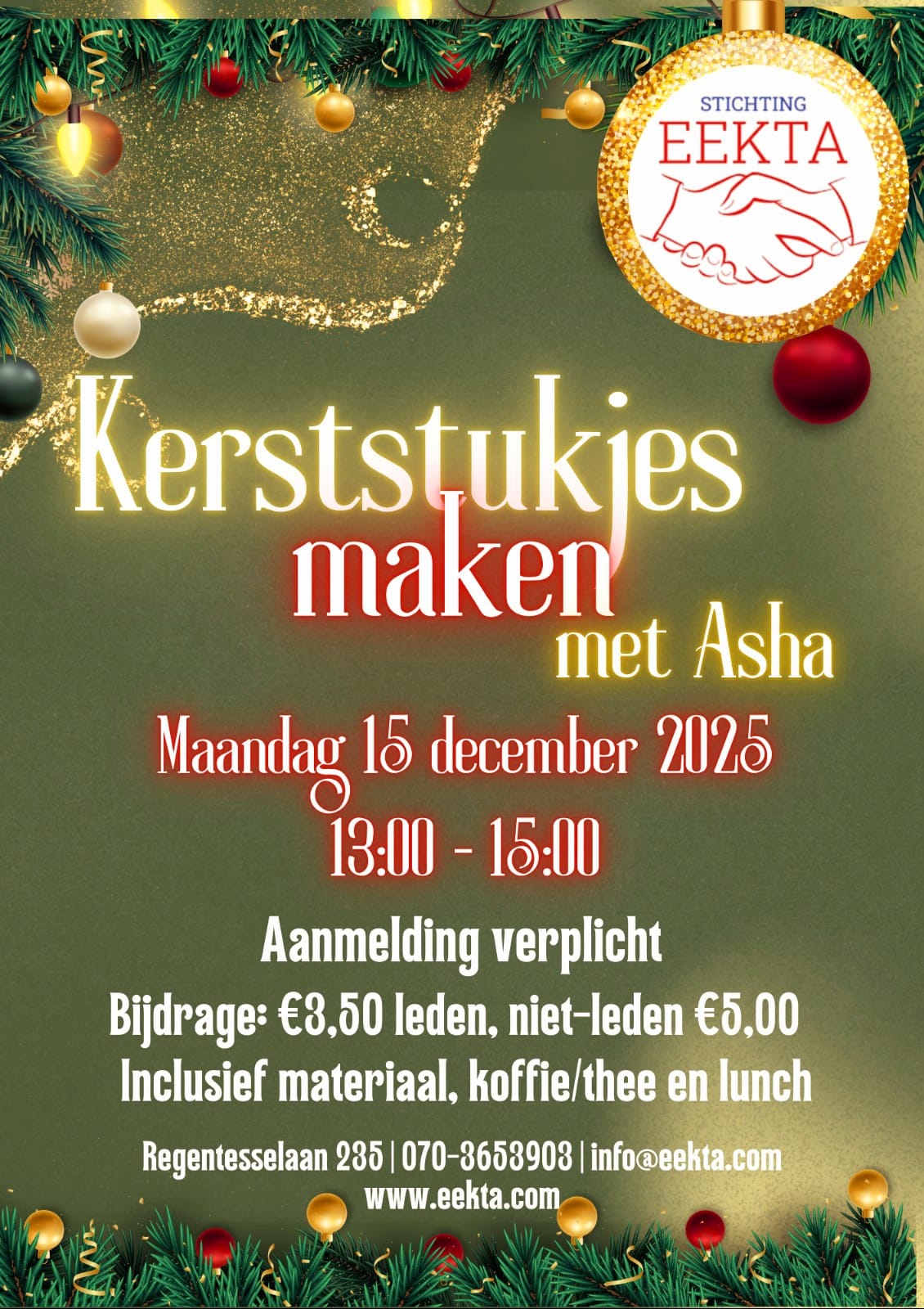 Kerststukjes maken met Asha