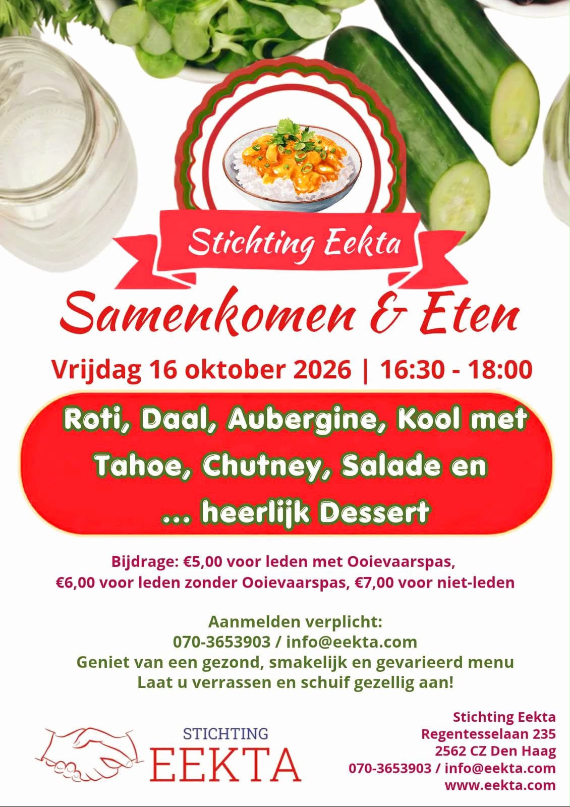 Samenkomen & Eten bij Stichting Eekta (16 okt 2026)