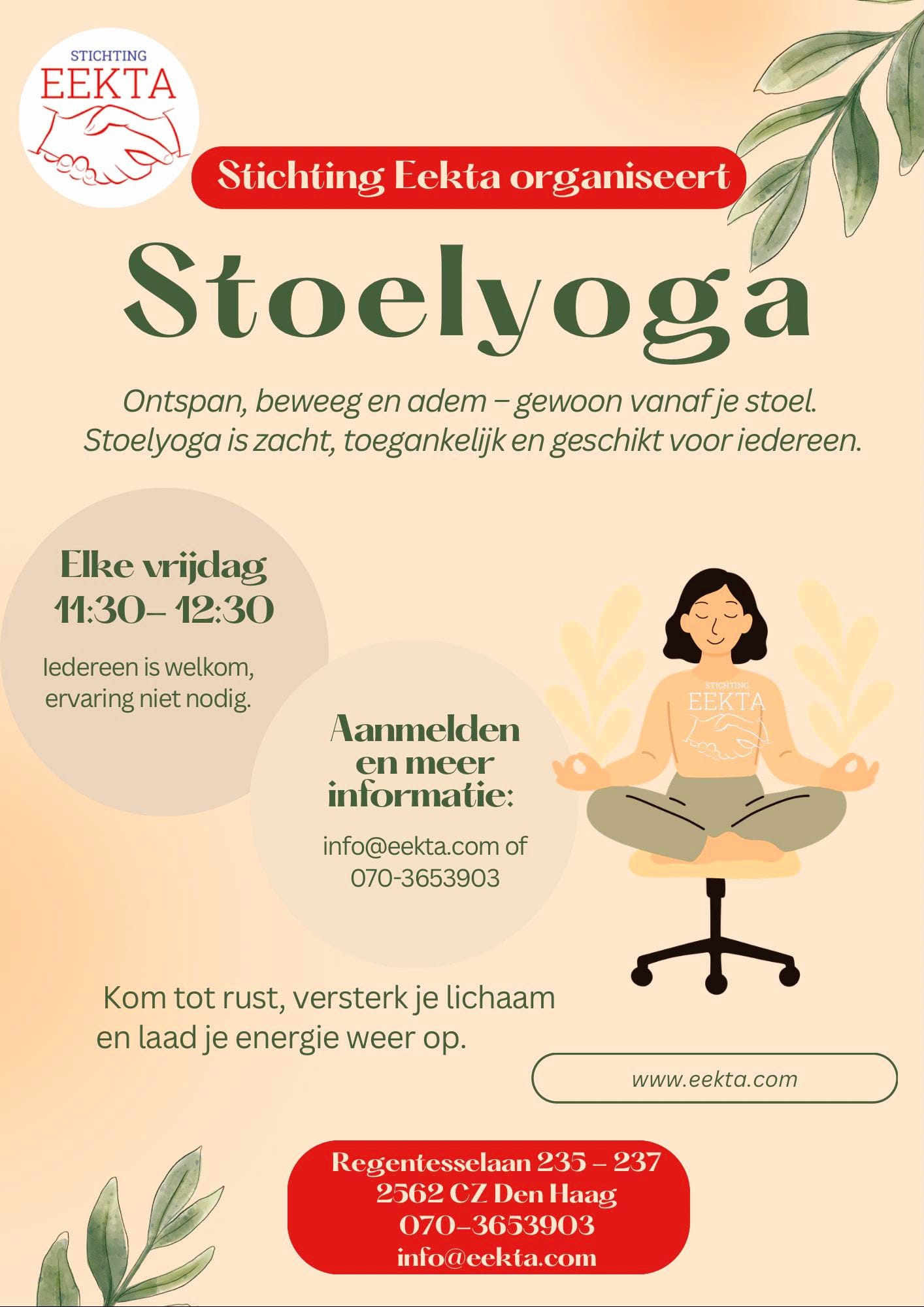 🧘🏽‍♂️ STOELYOGA bij Stichting Eekta