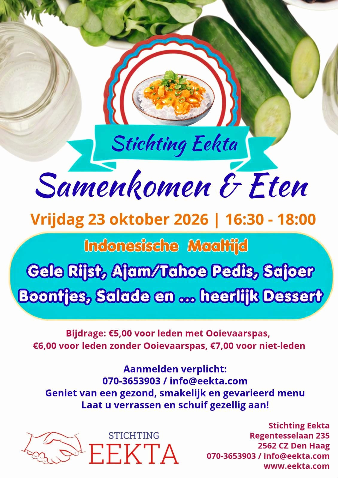 Samenkomen & Eten bij Stichting Eekta (23 okt 2026)