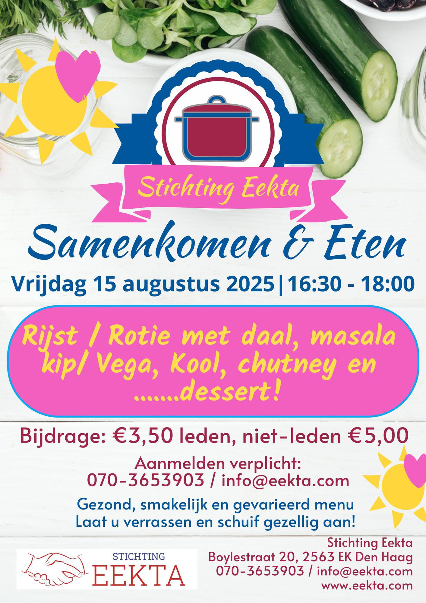Samenkomen en Eten 15-08-2025