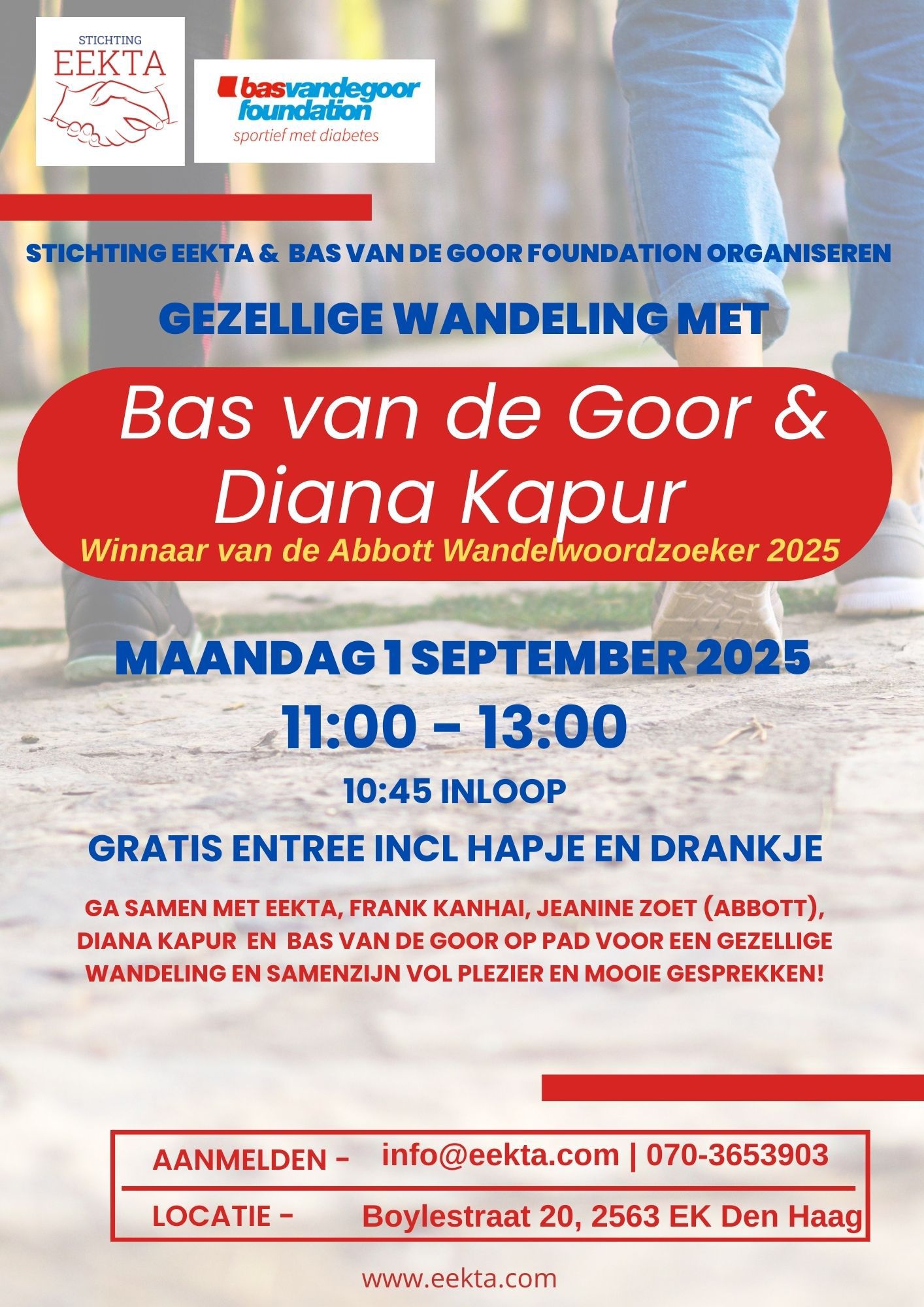 Wandelen met Bas van de Goor & Diana Kapur