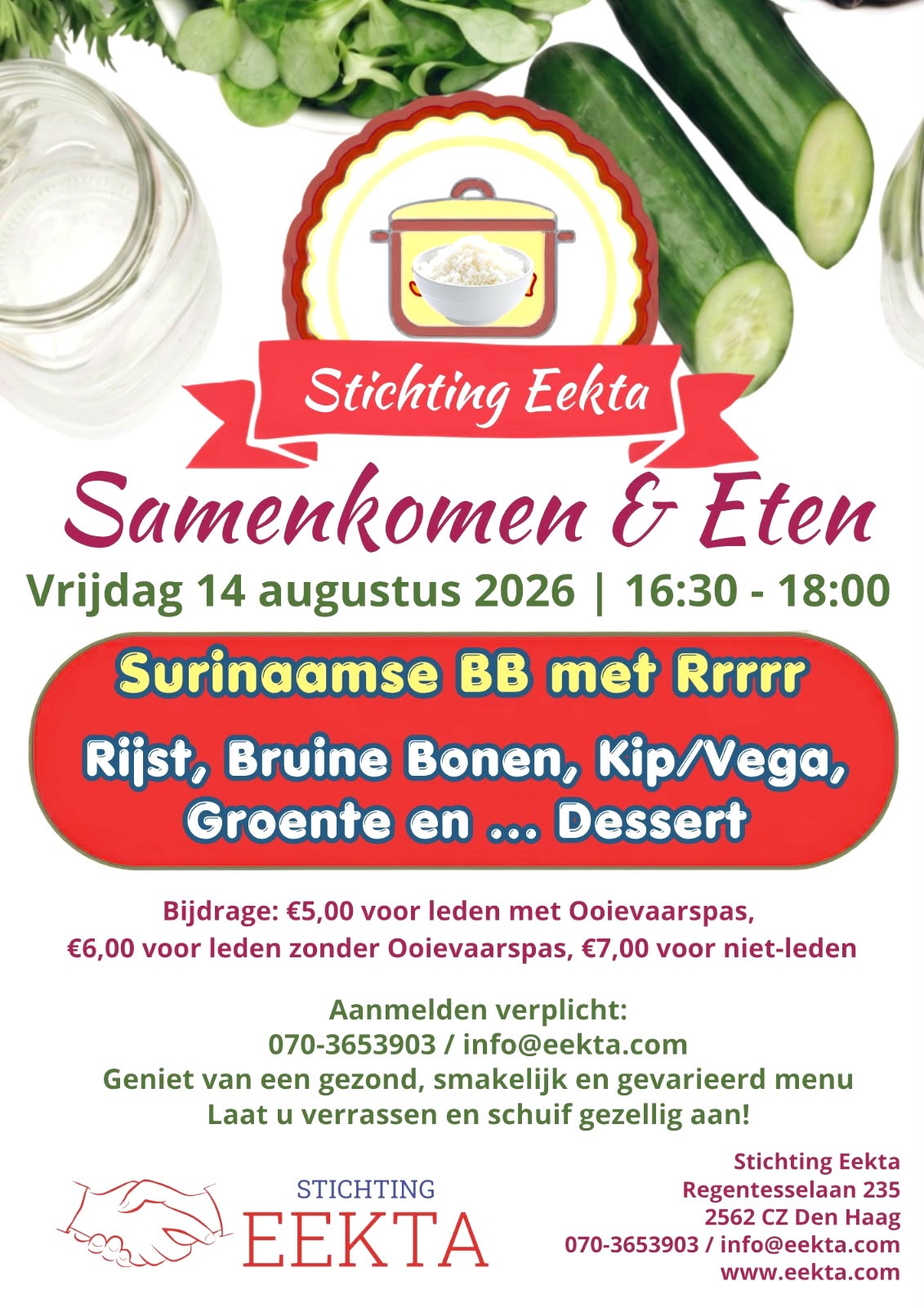 Samenkomen & Eten bij Stichting Eekta (14 augustus 2026)