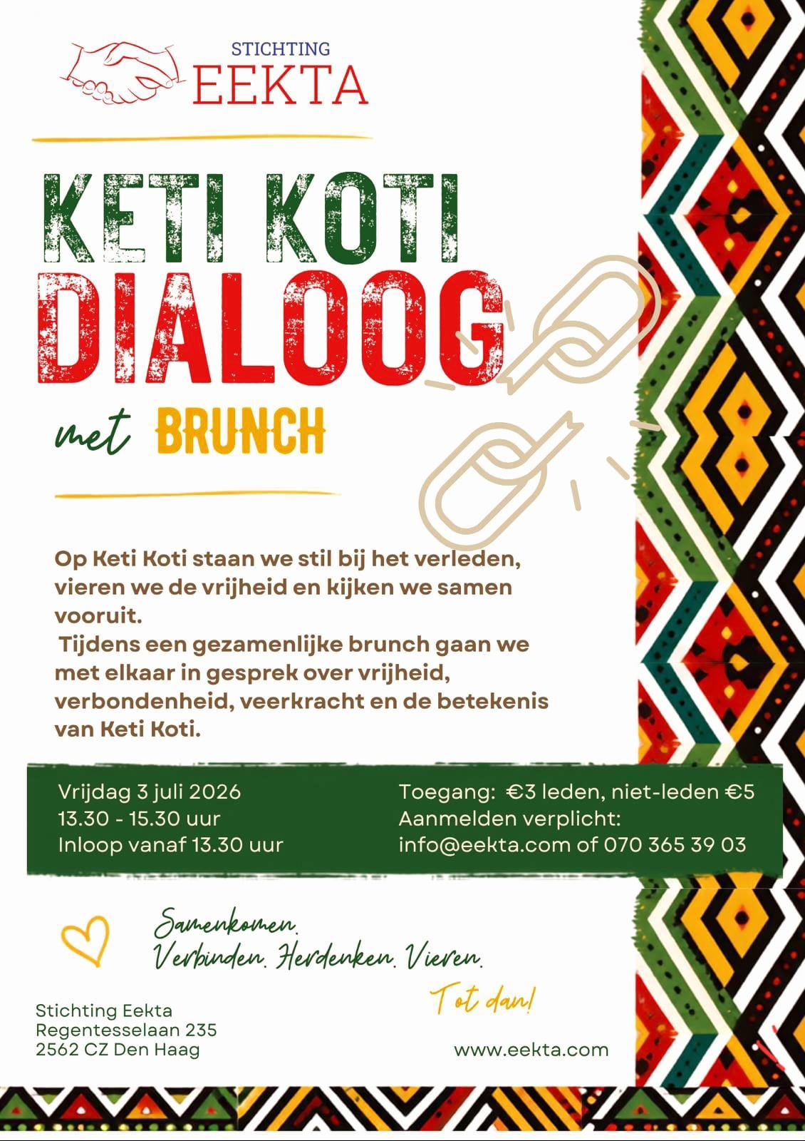 ⛓️ Stichting Eekta organiseert Keti Koti Dialoog & Brunch