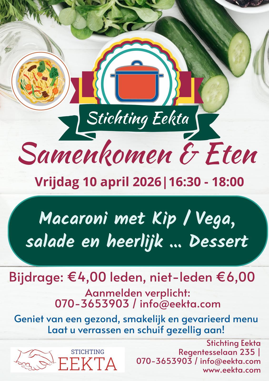 Samenkomen & Eten bij Stichting Eekta (10 april 2026)