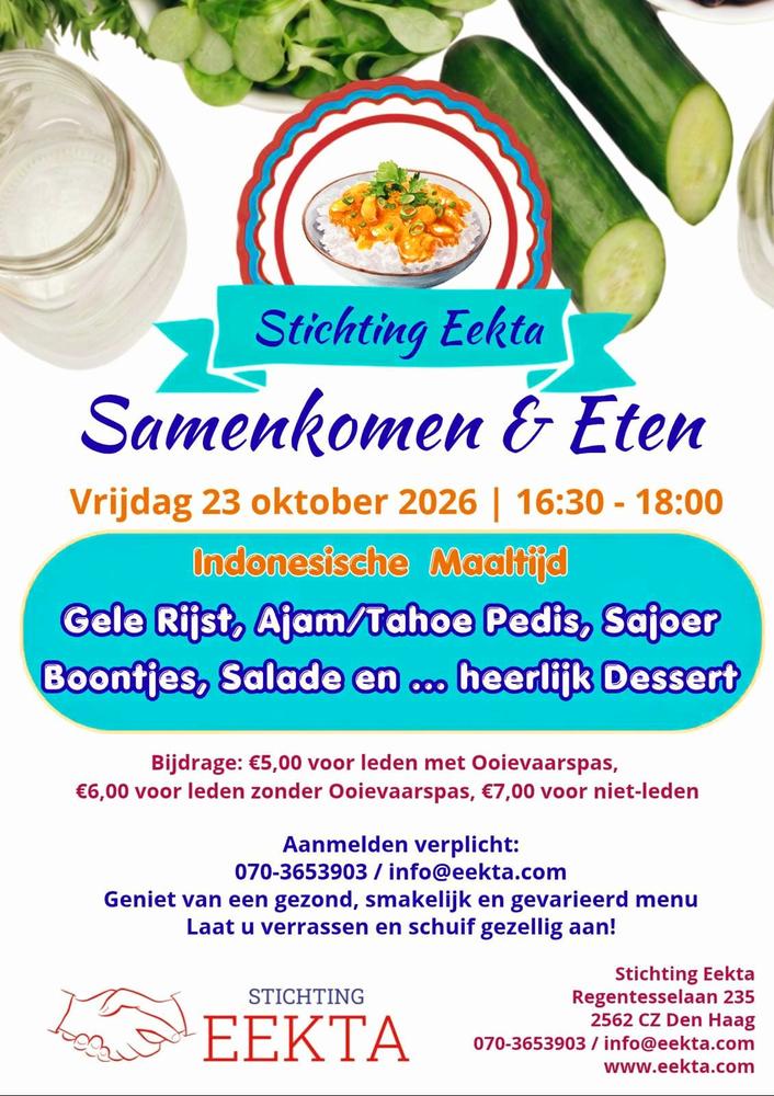 Samenkomen & Eten bij Stichting Eekta (23 okt 2026)