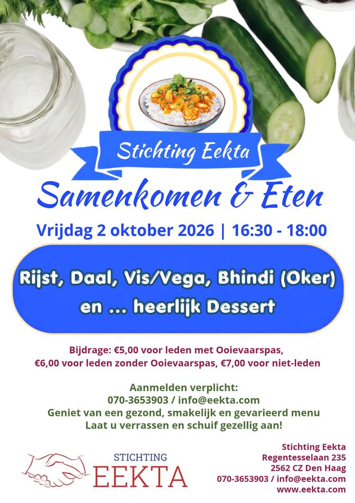 Samenkomen & Eten bij Stichting Eekta (2 okt 2026)