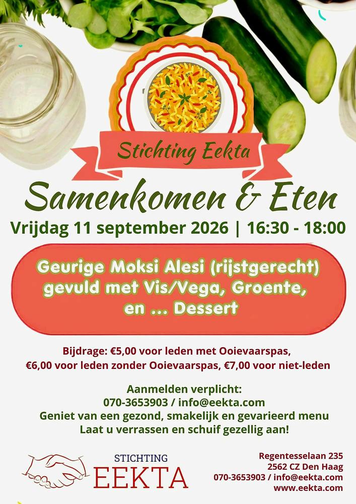 Samenkomen & Eten bij Stichting Eekta (11 sept 2026)