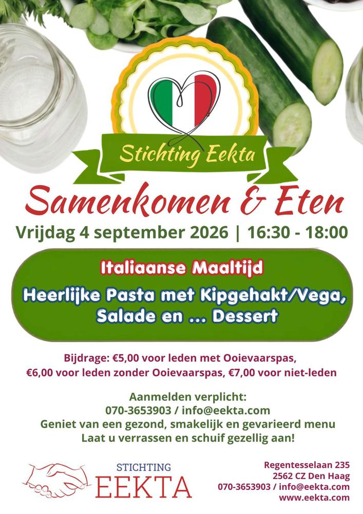 Samenkomen & Eten bij Stichting Eekta (4 sept 2026)